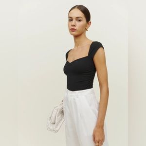 Reformation Lavinia Knit Top - Black